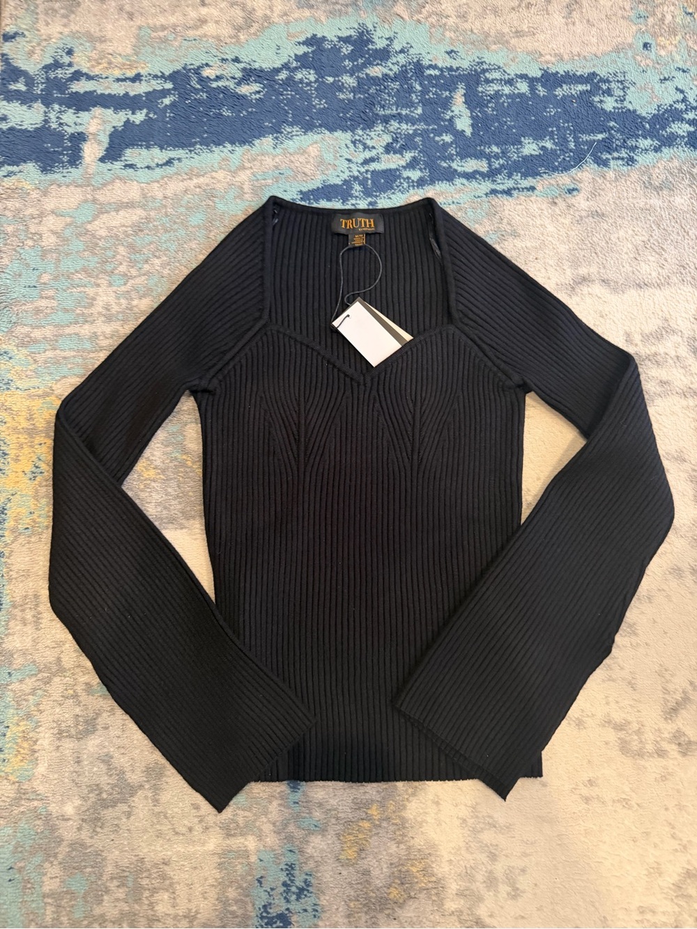 Black Bell Sleeve Sweater Top
